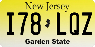 NJ license plate I78LQZ