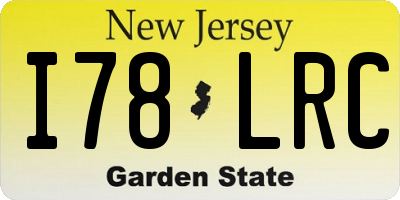 NJ license plate I78LRC