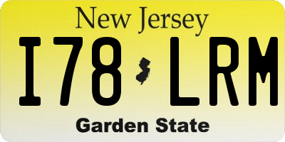 NJ license plate I78LRM