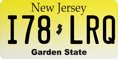 NJ license plate I78LRQ