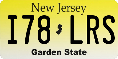 NJ license plate I78LRS