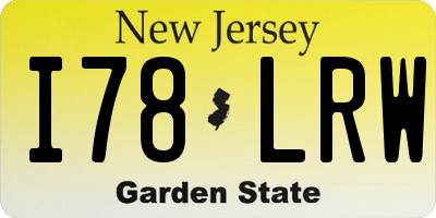 NJ license plate I78LRW