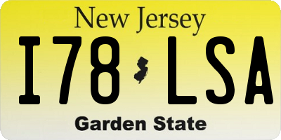 NJ license plate I78LSA
