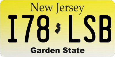NJ license plate I78LSB