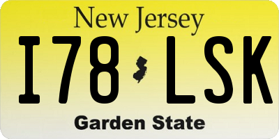 NJ license plate I78LSK