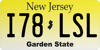 NJ license plate I78LSL
