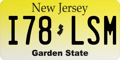 NJ license plate I78LSM