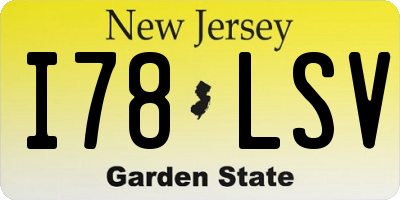 NJ license plate I78LSV