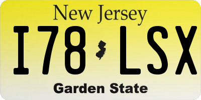 NJ license plate I78LSX