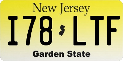 NJ license plate I78LTF