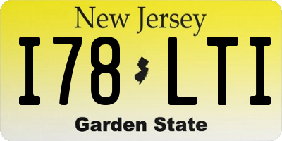 NJ license plate I78LTI