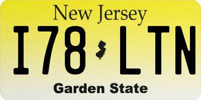 NJ license plate I78LTN