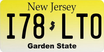 NJ license plate I78LTO