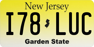 NJ license plate I78LUC