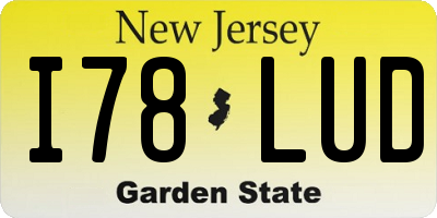 NJ license plate I78LUD