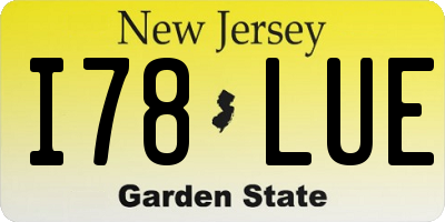 NJ license plate I78LUE