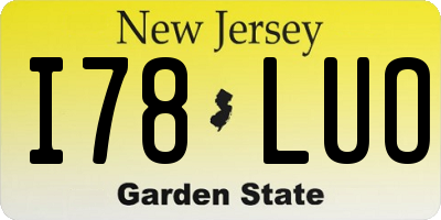 NJ license plate I78LUO