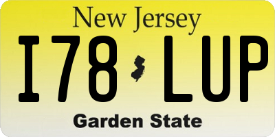 NJ license plate I78LUP
