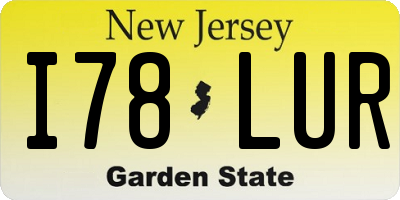 NJ license plate I78LUR