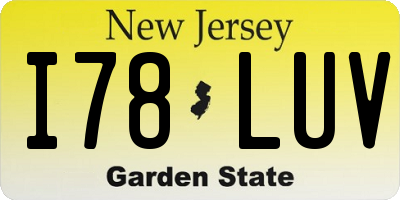NJ license plate I78LUV