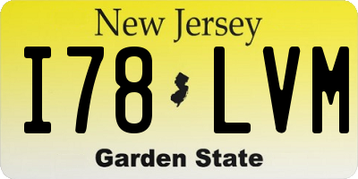 NJ license plate I78LVM