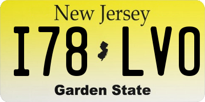 NJ license plate I78LVO