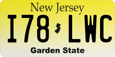 NJ license plate I78LWC