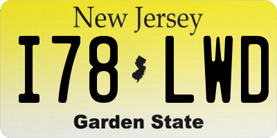 NJ license plate I78LWD