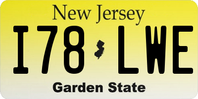 NJ license plate I78LWE