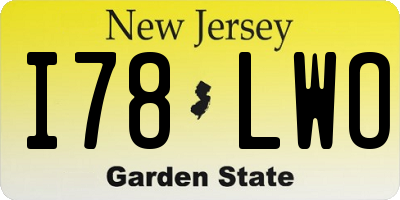 NJ license plate I78LWO