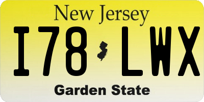 NJ license plate I78LWX