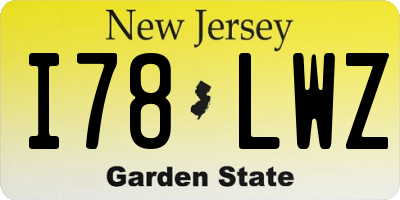 NJ license plate I78LWZ