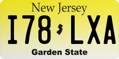 NJ license plate I78LXA