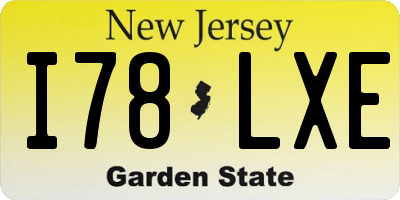 NJ license plate I78LXE