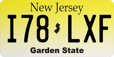 NJ license plate I78LXF