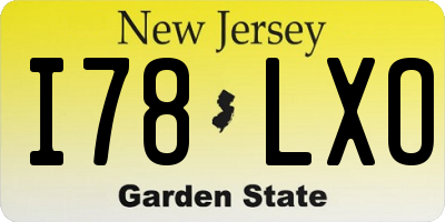 NJ license plate I78LXO