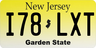 NJ license plate I78LXT