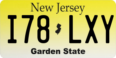 NJ license plate I78LXY