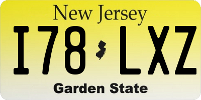 NJ license plate I78LXZ