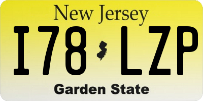 NJ license plate I78LZP