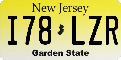 NJ license plate I78LZR