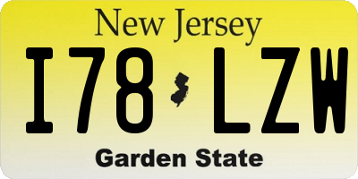 NJ license plate I78LZW