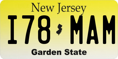 NJ license plate I78MAM