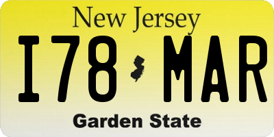 NJ license plate I78MAR