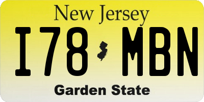 NJ license plate I78MBN