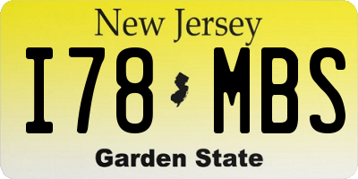 NJ license plate I78MBS