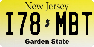 NJ license plate I78MBT