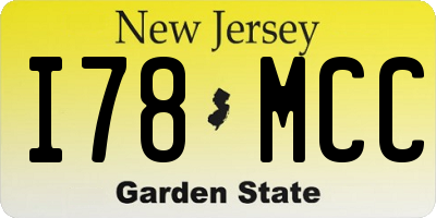 NJ license plate I78MCC