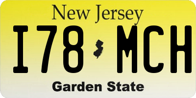 NJ license plate I78MCH