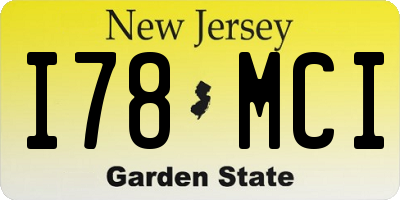 NJ license plate I78MCI